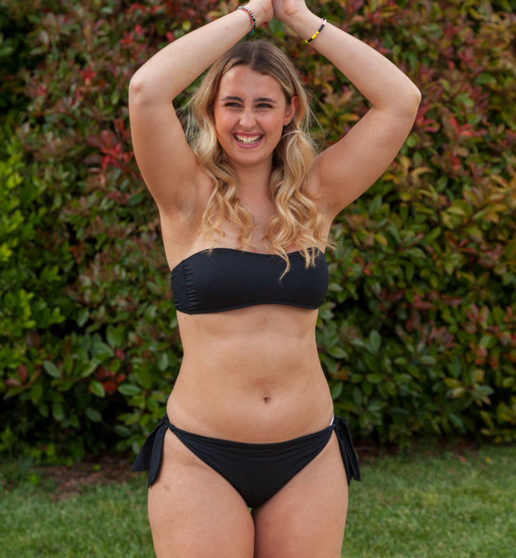 Slip bikini Mestruale con fiocchi in tessuto riciclato