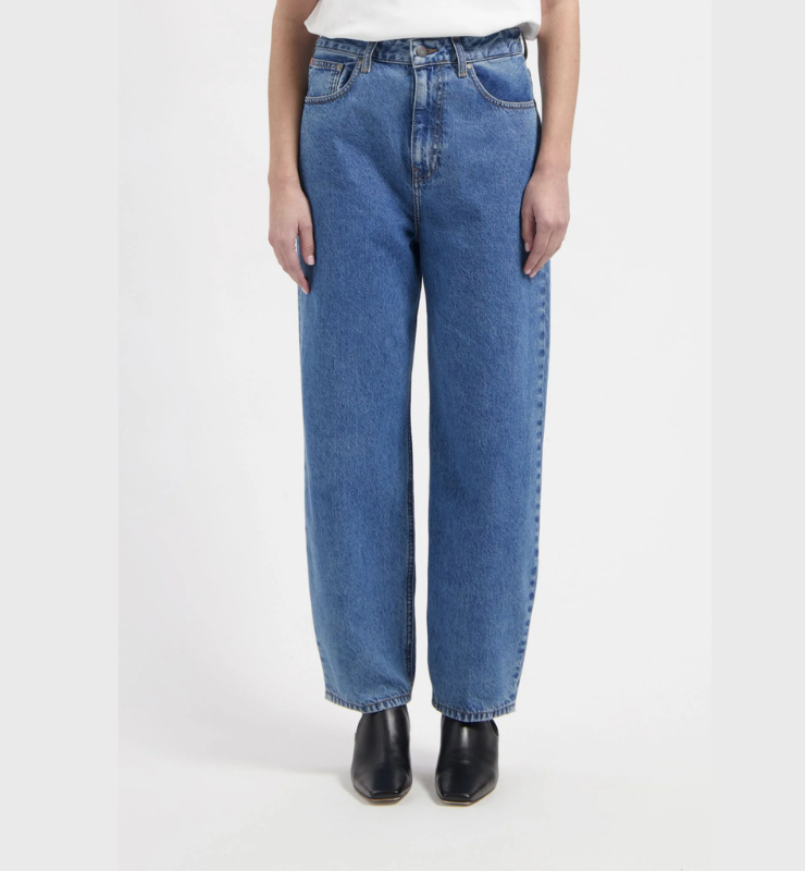 Jeans Donna vita alta barrel in Cotone Biologico e Riciclato