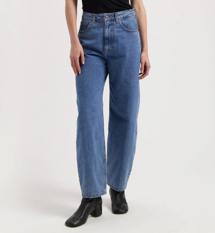 Jeans Donna vita alta barrel in Cotone Biologico e Riciclato