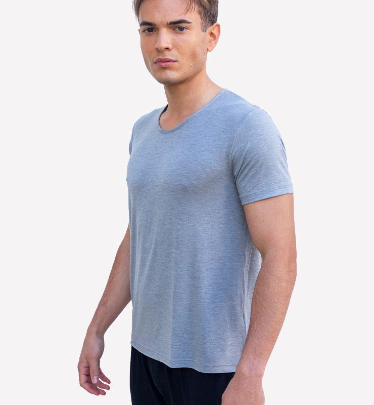 T shirt uomo in TENCEL™ e seta a maniche corte - CASAGIN