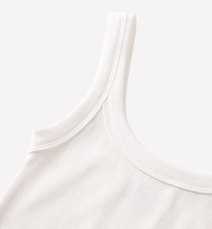 Canotta spallina fina a costine in Cotone Biologico