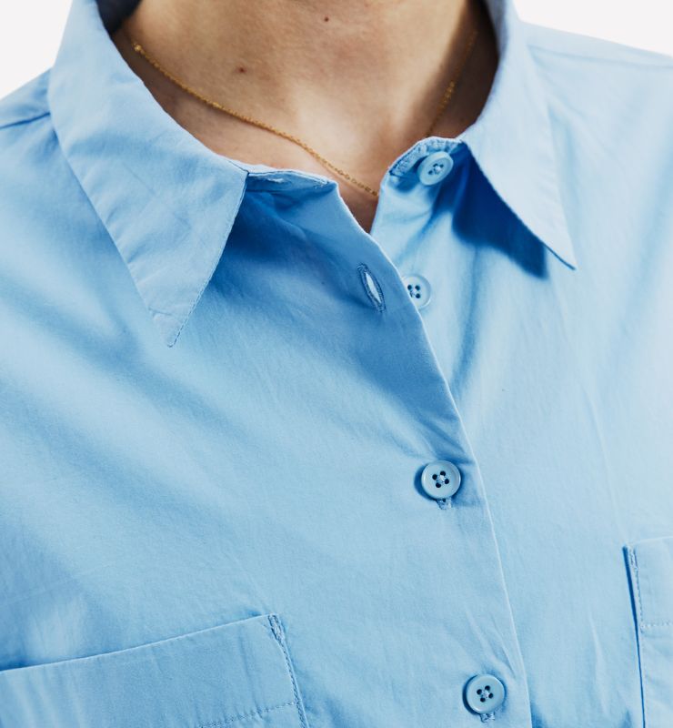 Camicia crop in popeline 100% Cotone Biologico