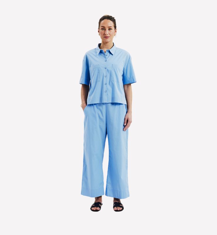 Camicia crop in popeline 100% Cotone Biologico