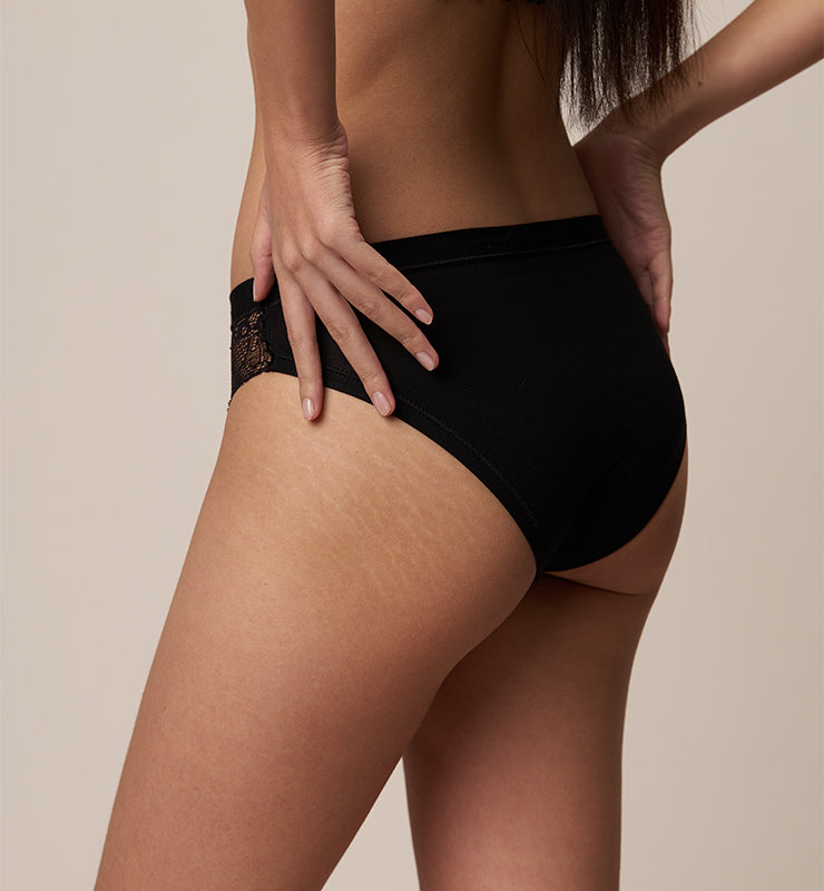 Slip in tessuto naturale e pizzo biodegradabile - CASAGIN