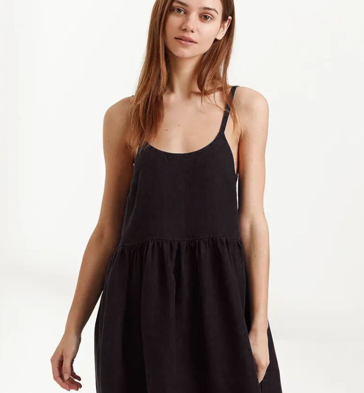 Abito in Lino con Spalline Sottili - Leggero e Naturale