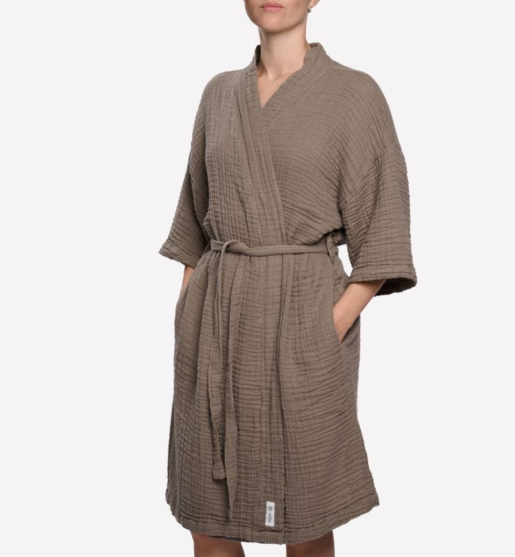 Accappatoio in Tripla Garza di Cotone Biologico