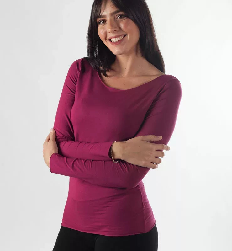 Maglia manica lunga taglio laser in tessuto naturale - CASAGIN