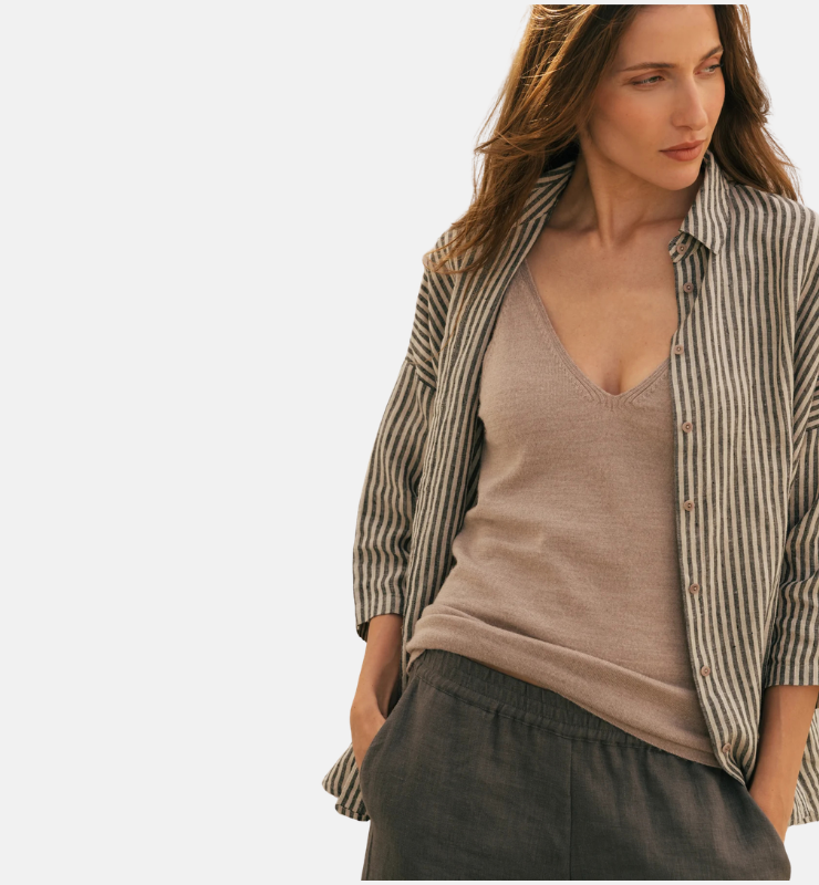 Camicia in 100% Lino Sostenibile - Taglio Oversize