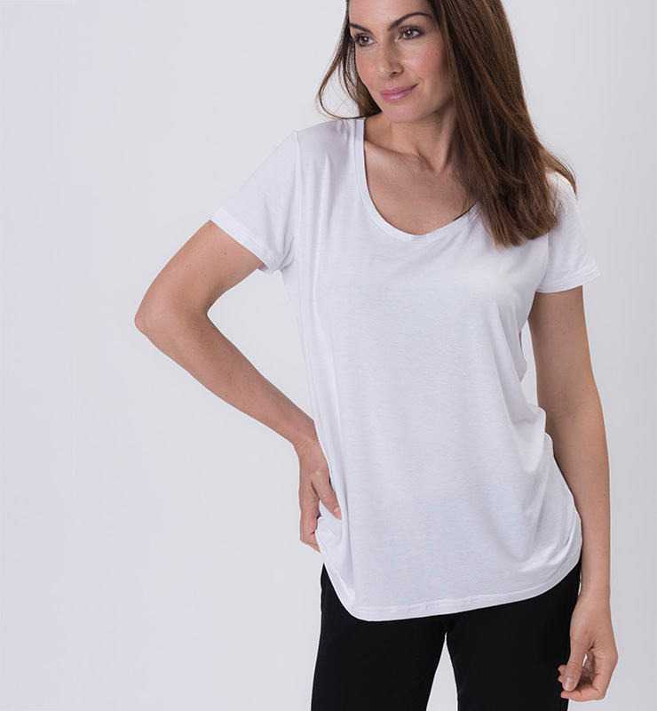 T-shirt Donna in TENCEL™ - Vestibilità Morbida - CASAGIN
