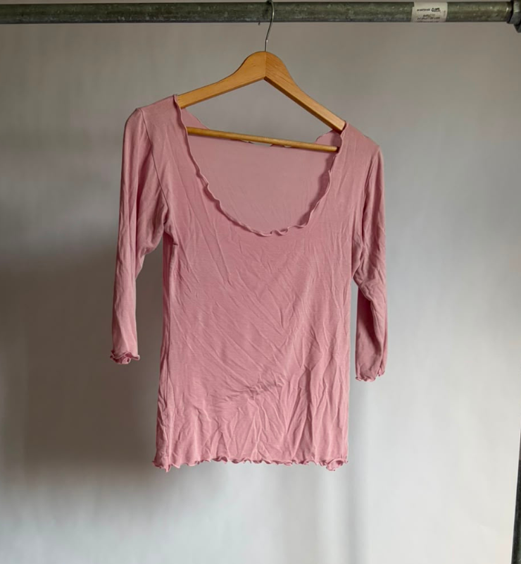 Maglia manica 3\4 leggera in Tencel™ - Seta cipria