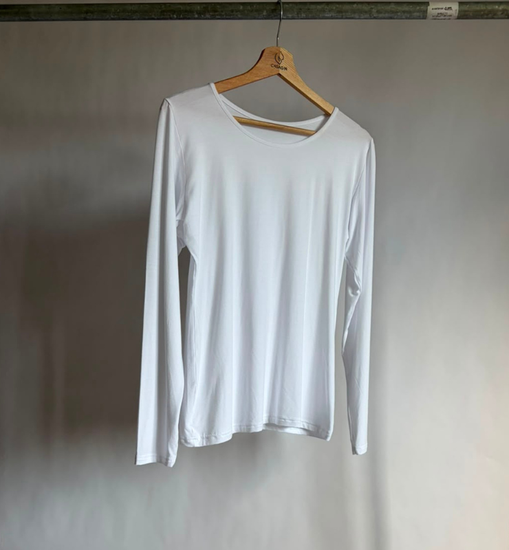 Maglia donna manica lunga Tencel™ bianca