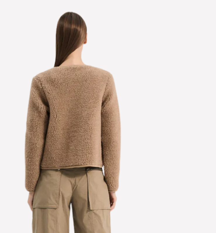 Giacca in pile di lana ultraleggero naturale per comfort