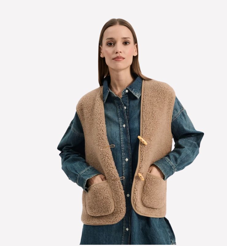 Gilet pile unisex in lana naturale – Il Pile naturale caldo e leggero