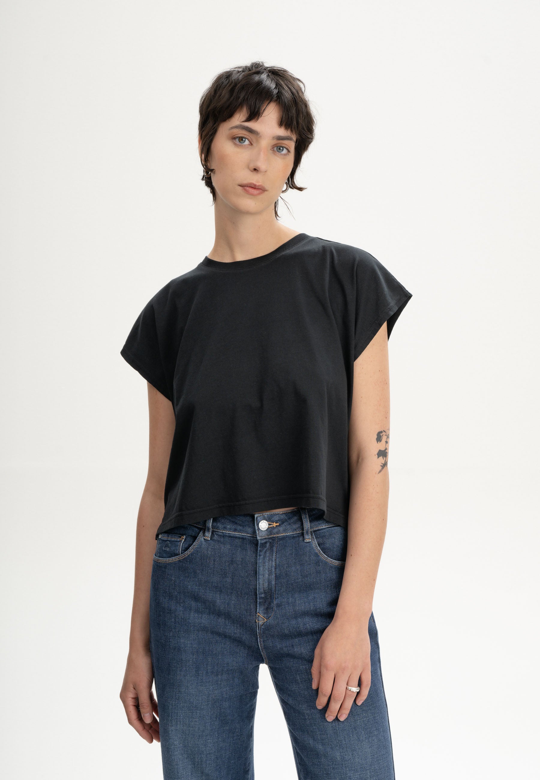 T-shirt over crop in 100% Cotone Biologico