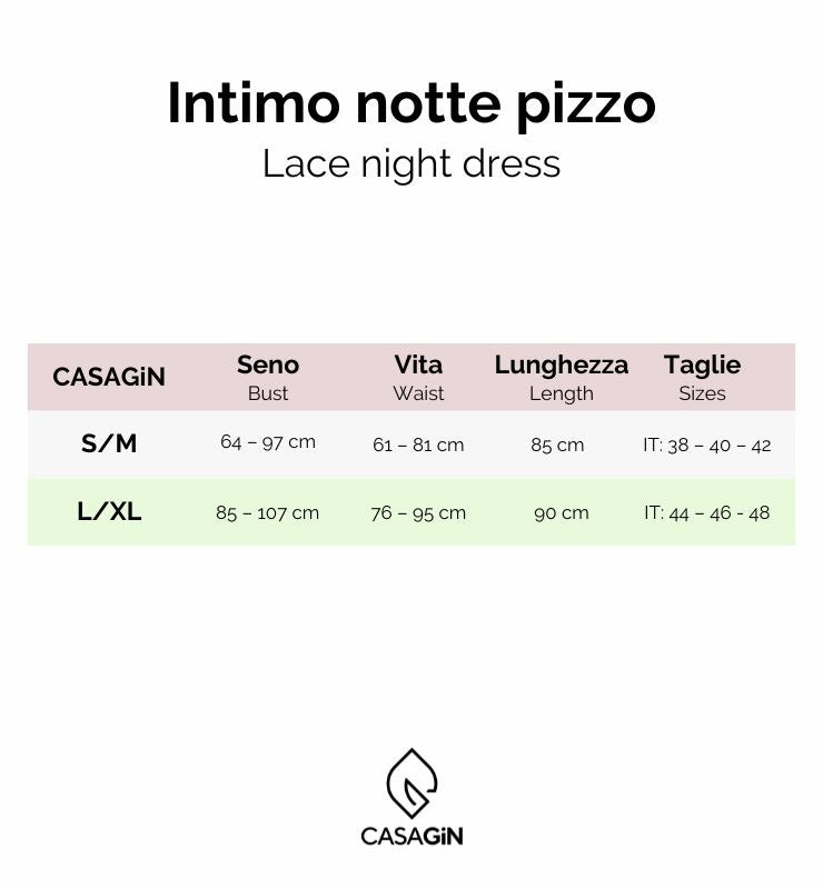 Intimo notte in tessuto naturale e pizzo biodegradabile - CASAGIN