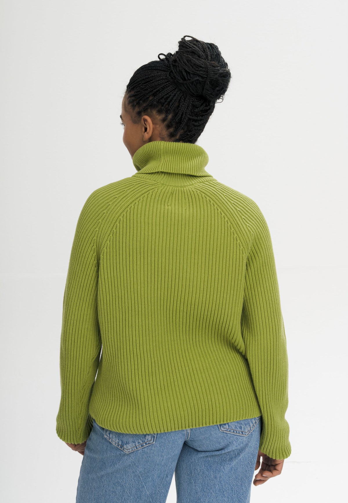 100% Organic Cotton ribbed turtleneck sweater