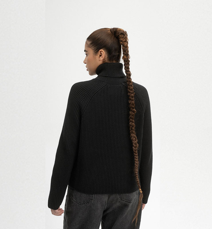 Maglione a collo alto a coste in 100% Cotone Organico - CASAGIN