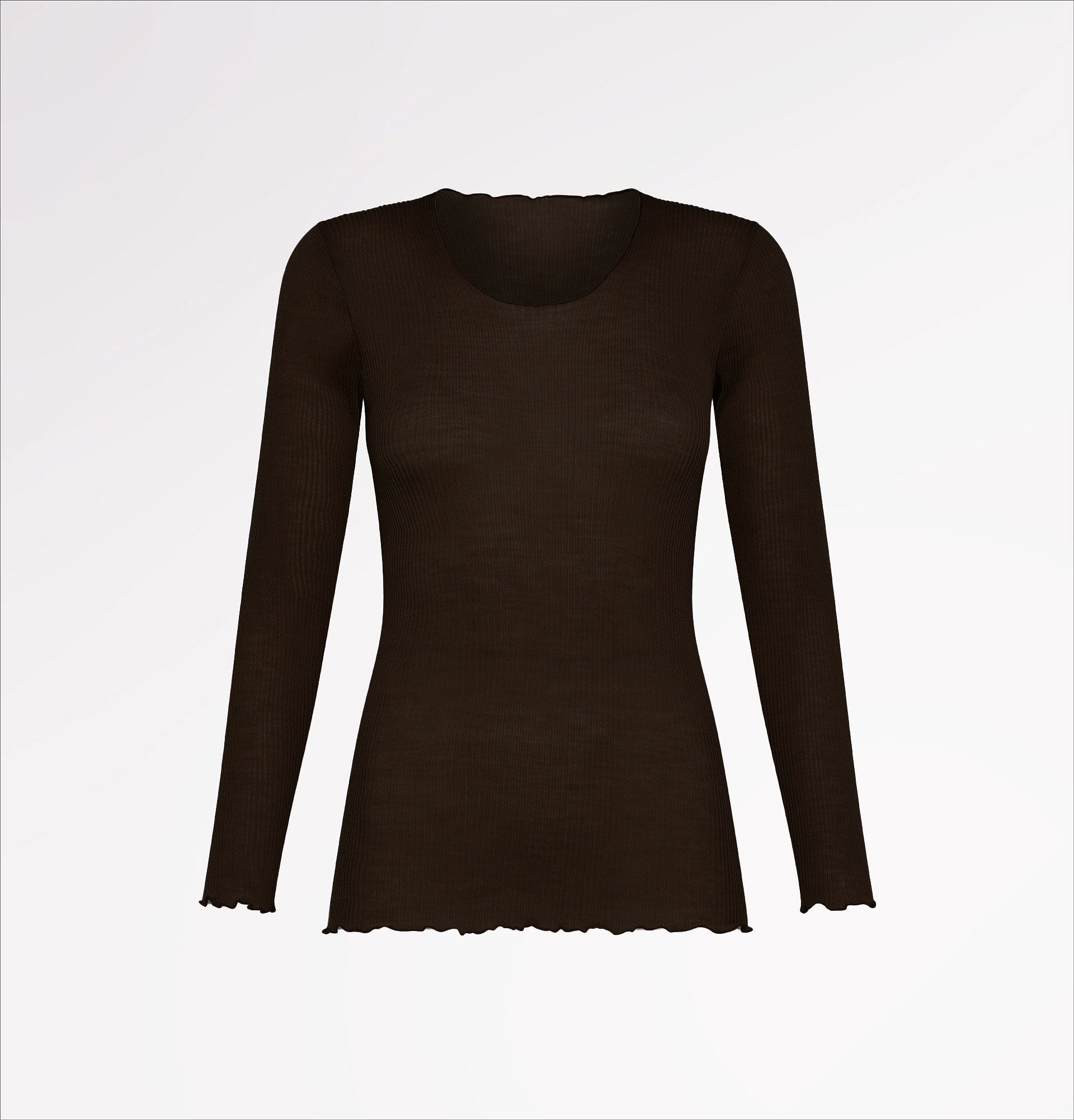 Maglia girocollo in lana manica lunga