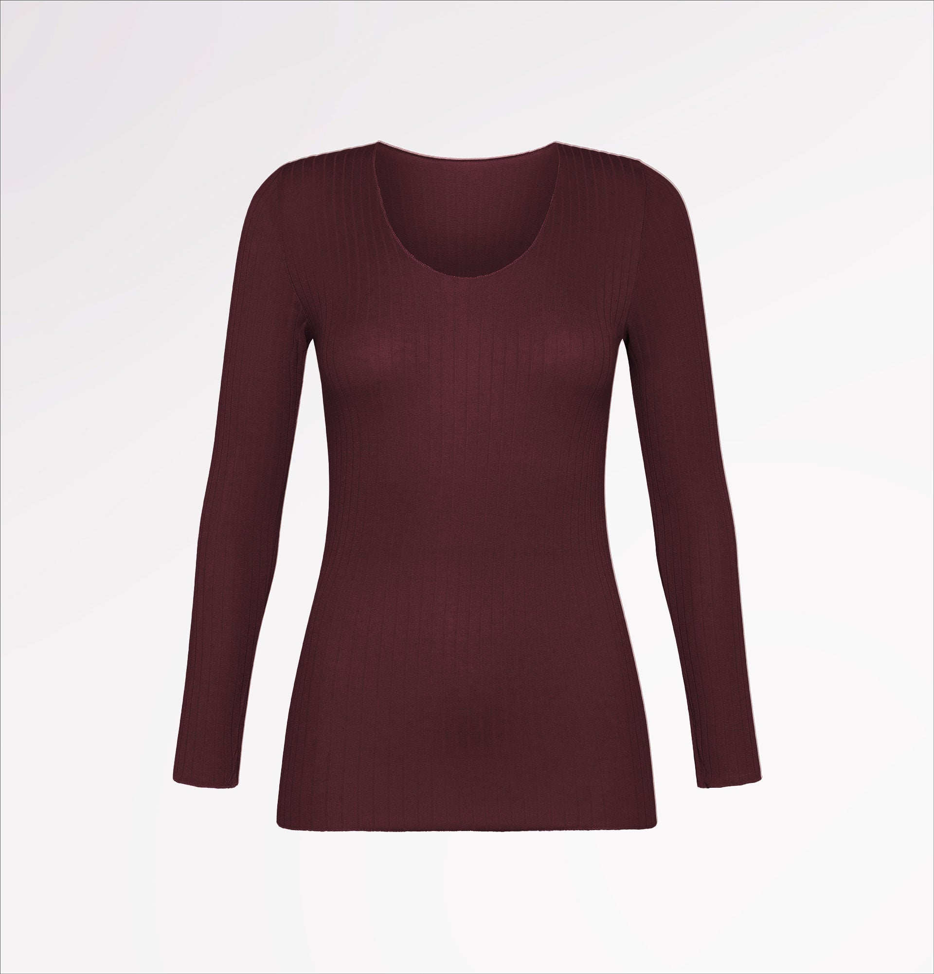 Maglia girocollo in TENCEL™ cashmere costina a manica lunga - CASAGIN