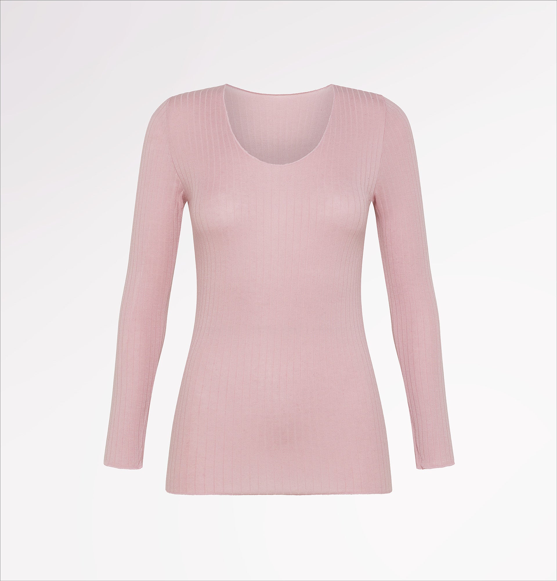 Maglia girocollo in TENCEL™ cashmere costina a manica lunga - CASAGIN