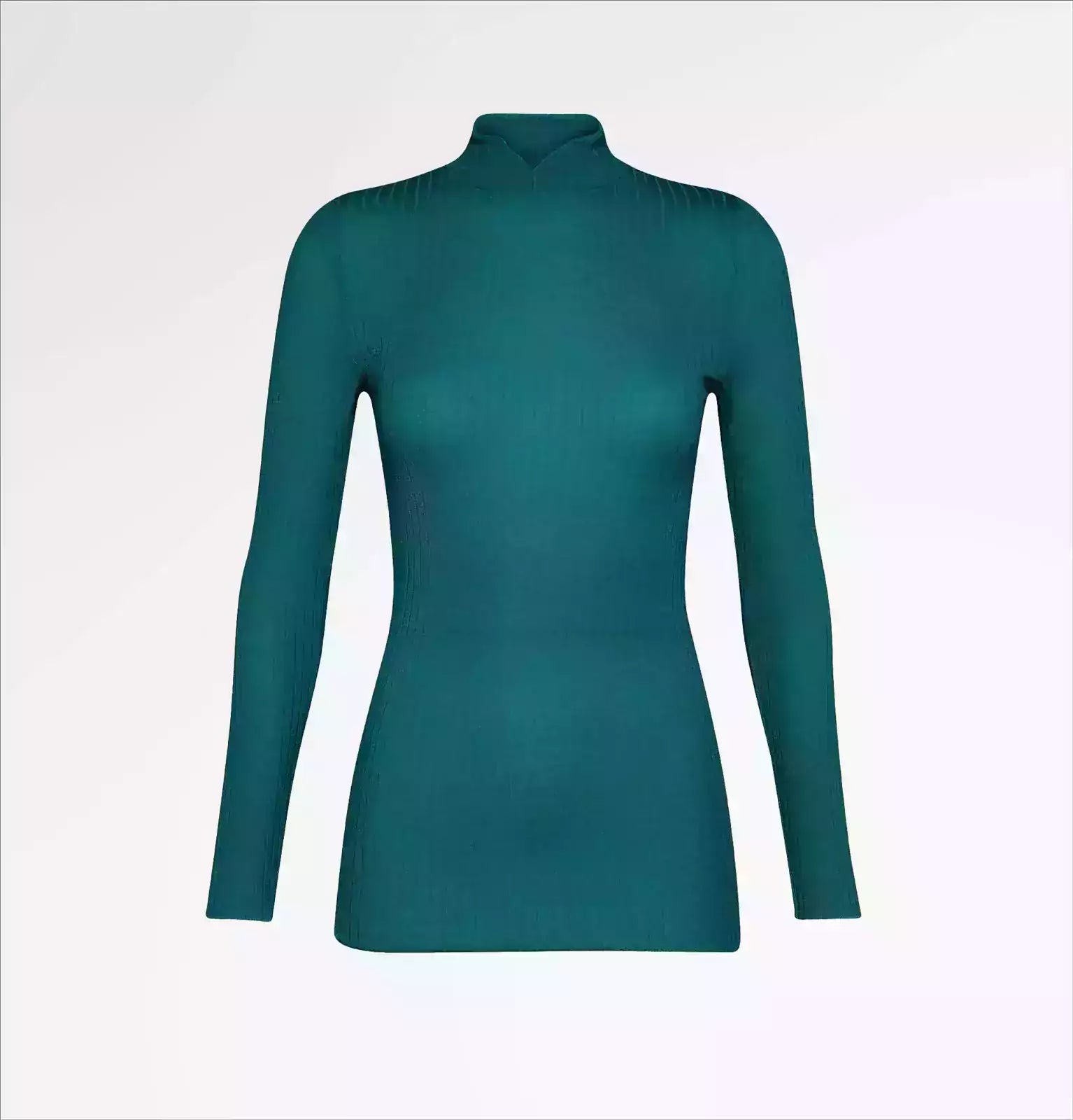 Lupetto scollo a V in TENCEL™ cashmere costina a manica lunga - CASAGIN