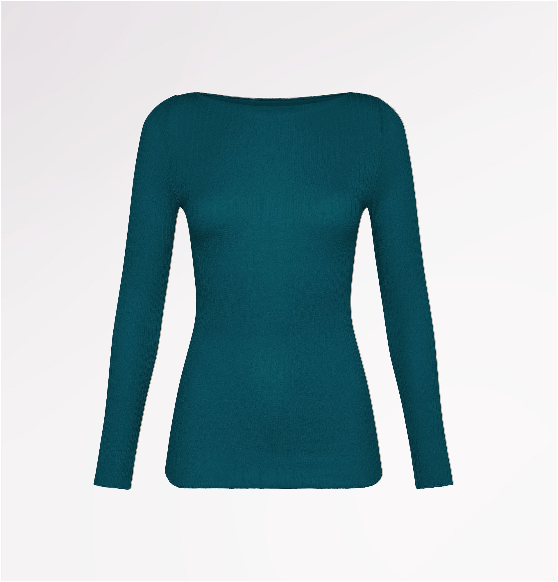 Maglia Scollo Barchetta in TENCEL™ Cashmere costina - CASAGIN
