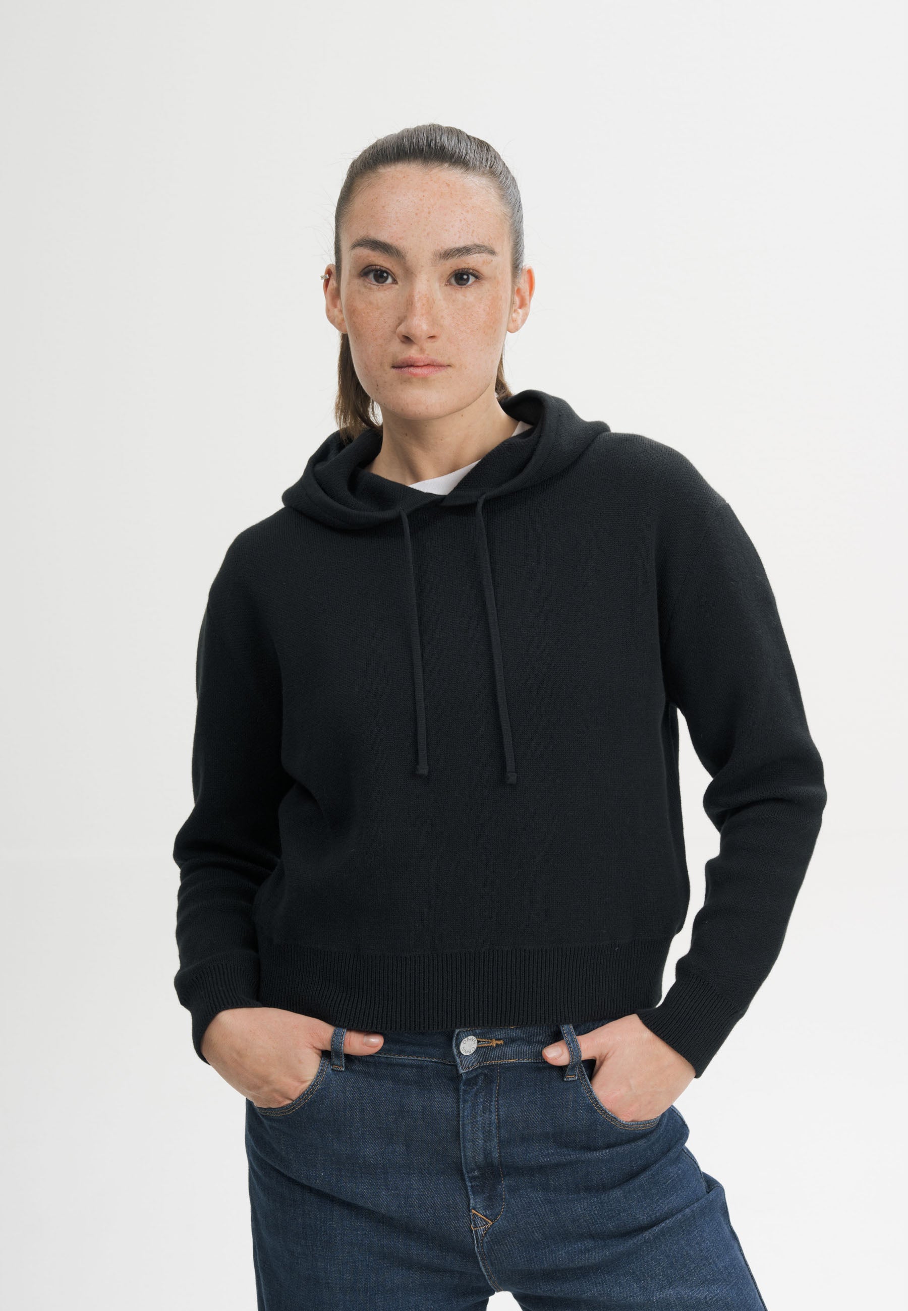Felpa con Cappuccio in Cotone Biologico GOTS – Jacquard Knit