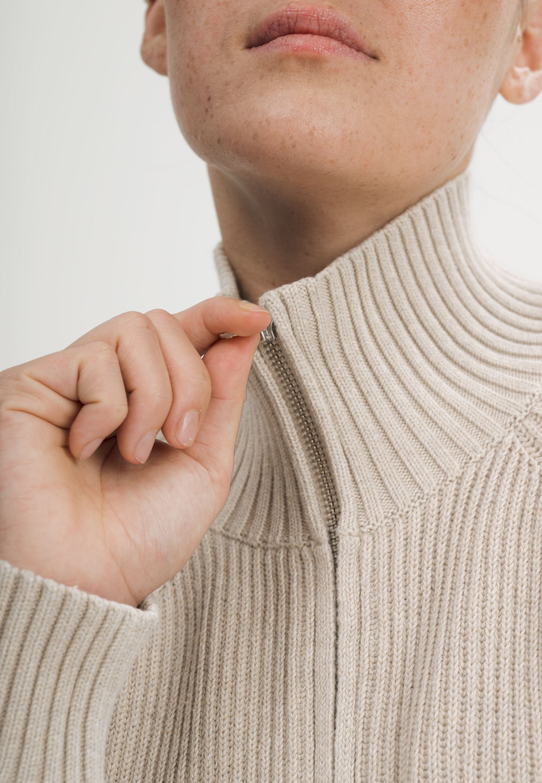 Giacca in Maglia di Cotone Biologico con Zip