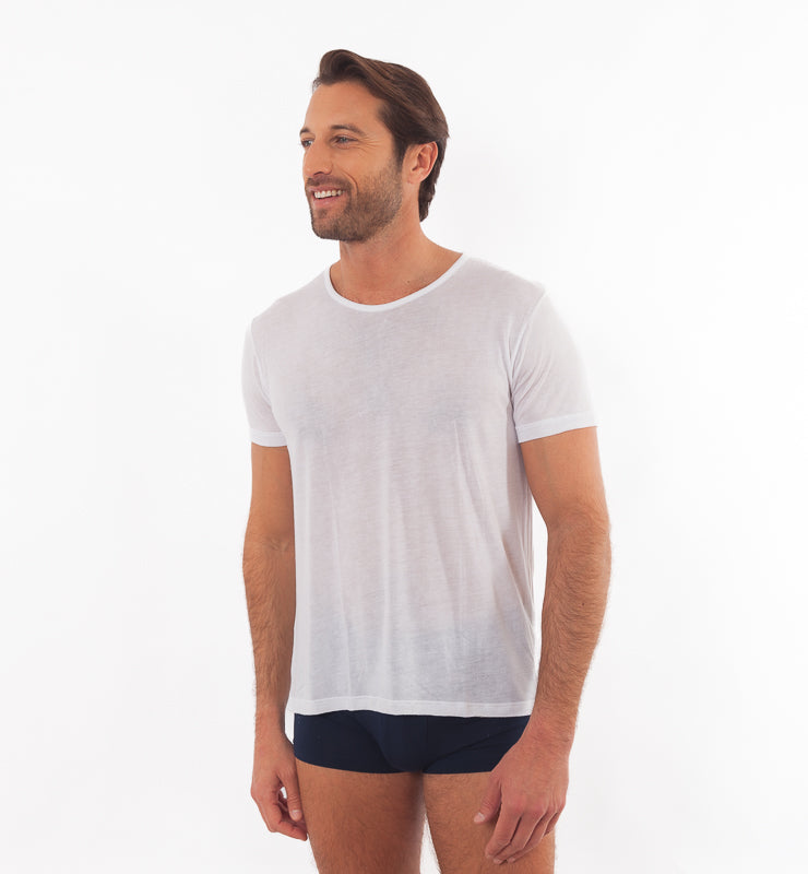 T shirt uomo in TENCEL™ e seta a maniche corte - CASAGIN