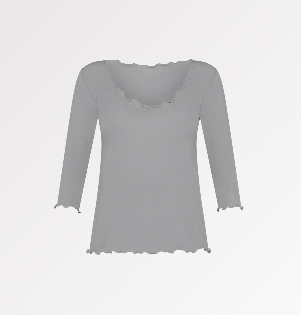 Maglia girocollo in TENCEL™ seta maniche a tre quarti - CASAGIN