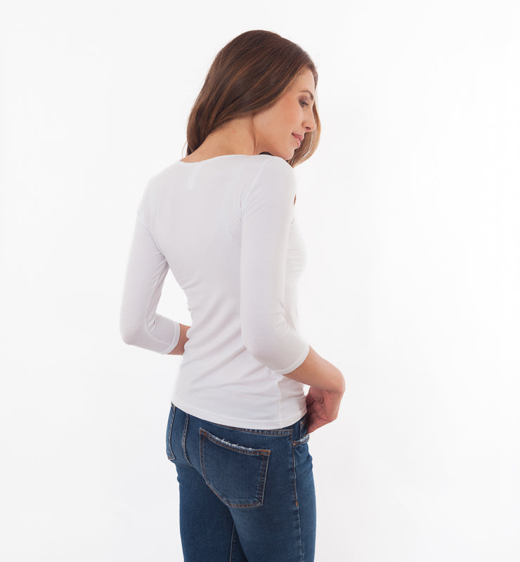 Maglia girocollo in TENCEL™ maniche a tre quarti - CASAGIN