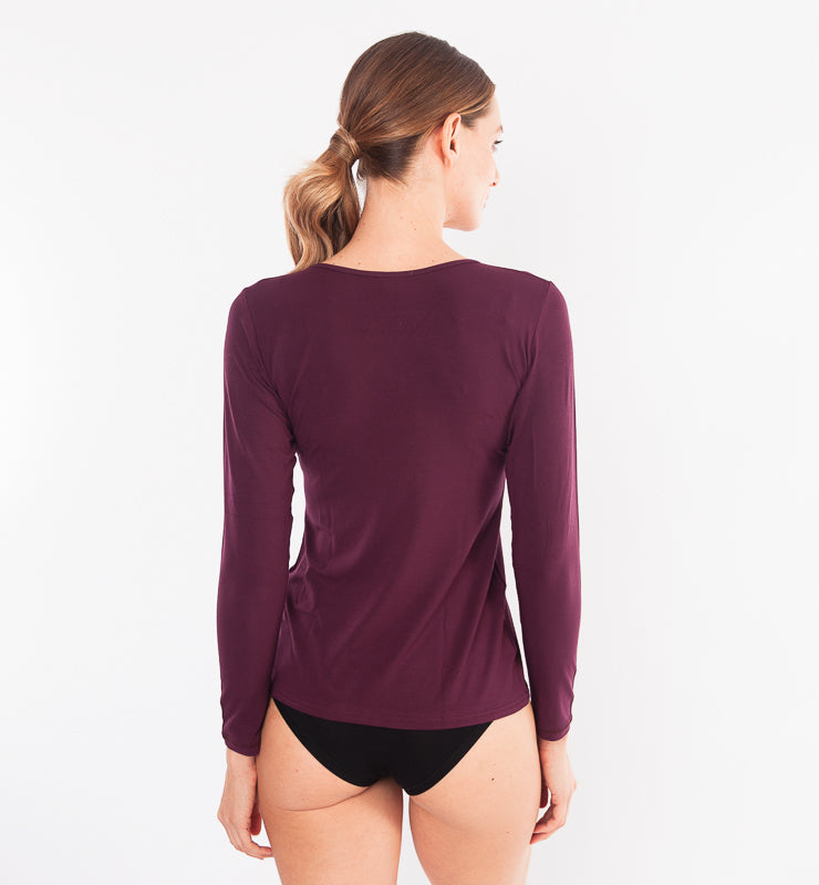 Maglia girocollo in TENCEL™ a maniche lunghe