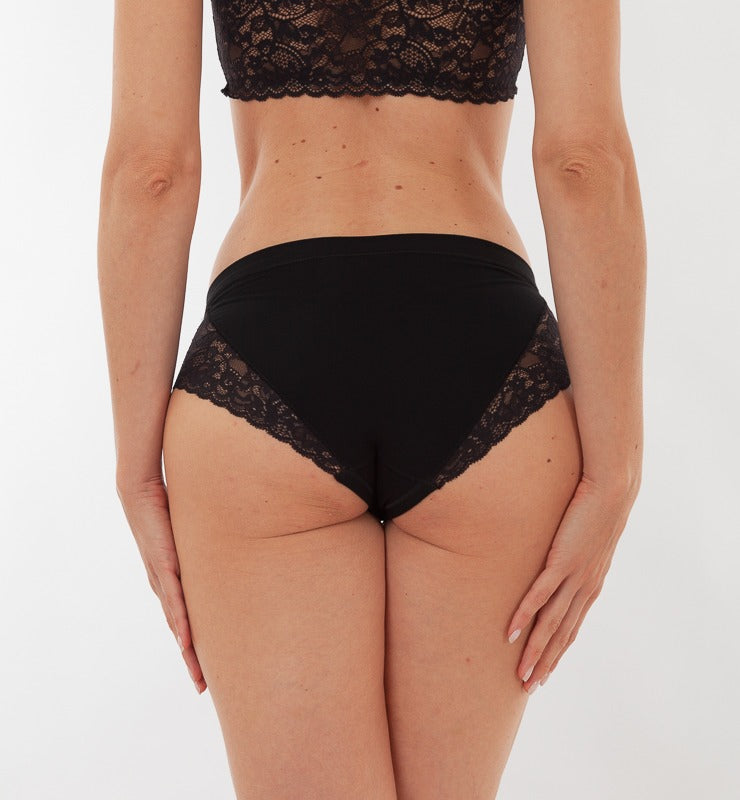 Slip midi in tessuto naturale e pizzo biodegradabile - CASAGIN