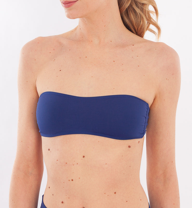 Bandeau top with recycled fabric cup