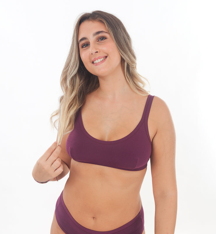 Natural fabric bralette bra