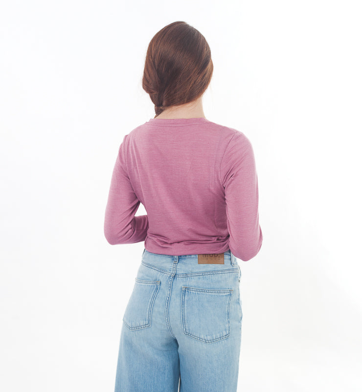 Damen-T-Shirt aus Bio-Merinowolle und Maulbeerseide