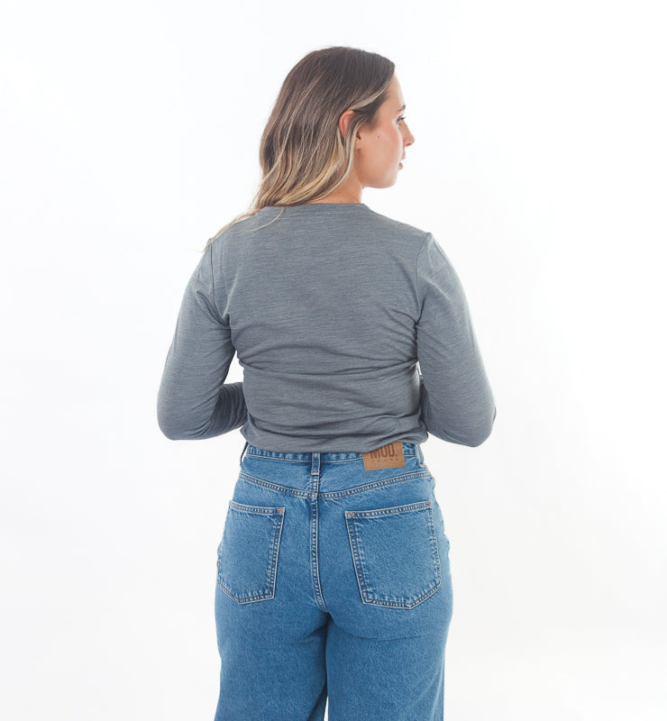Damen-T-Shirt aus Bio-Merinowolle und Maulbeerseide