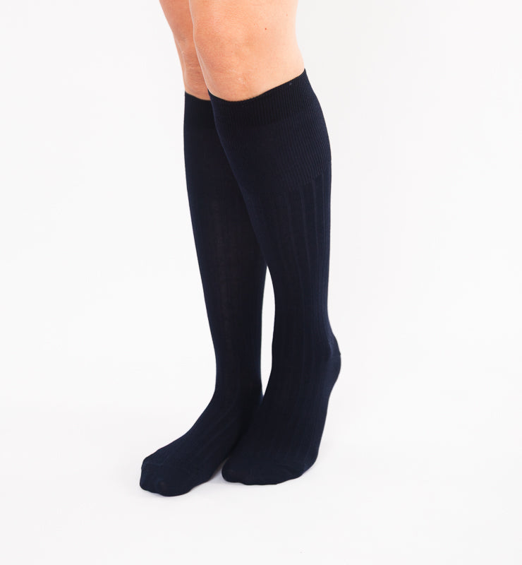 Lange gerippte Socken aus Eukalyptusfaser