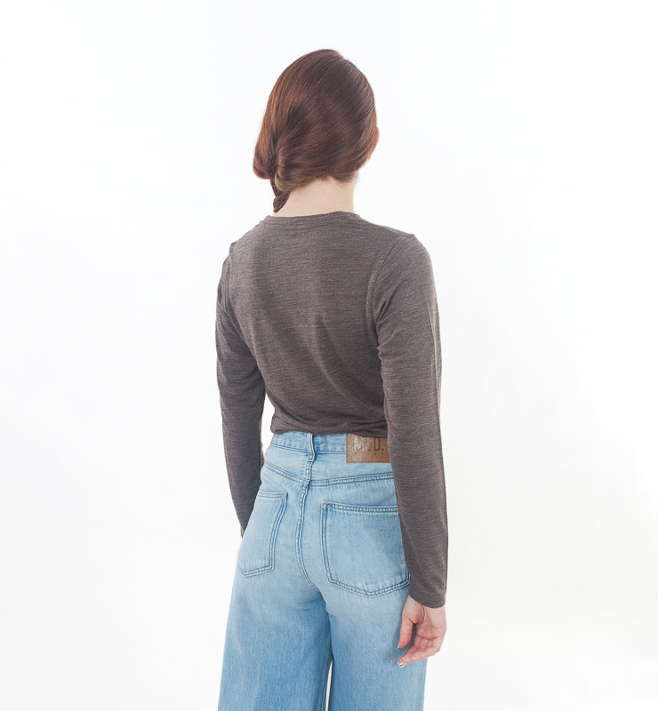 Damen-T-Shirt aus Bio-Merinowolle und Maulbeerseide