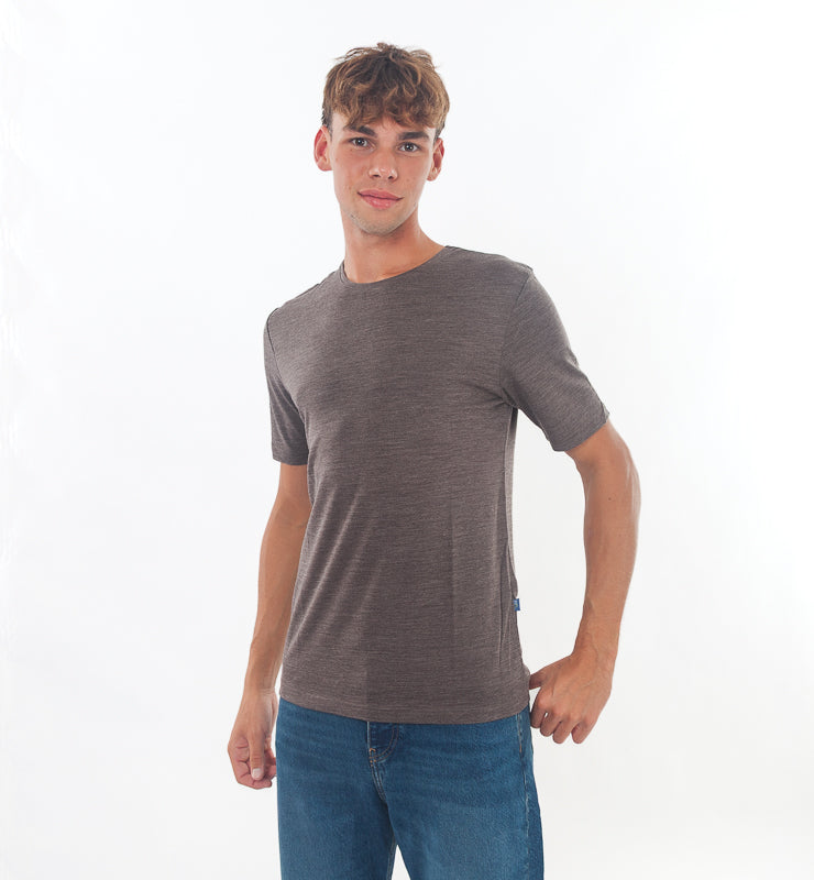 T-shirt Uomo in Lana Merino Bio e Seta di Gelso