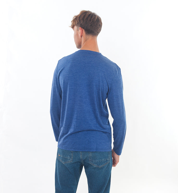 Maglia a maniche lunghe uomo in Lana Merino Bio e Seta di Gelso