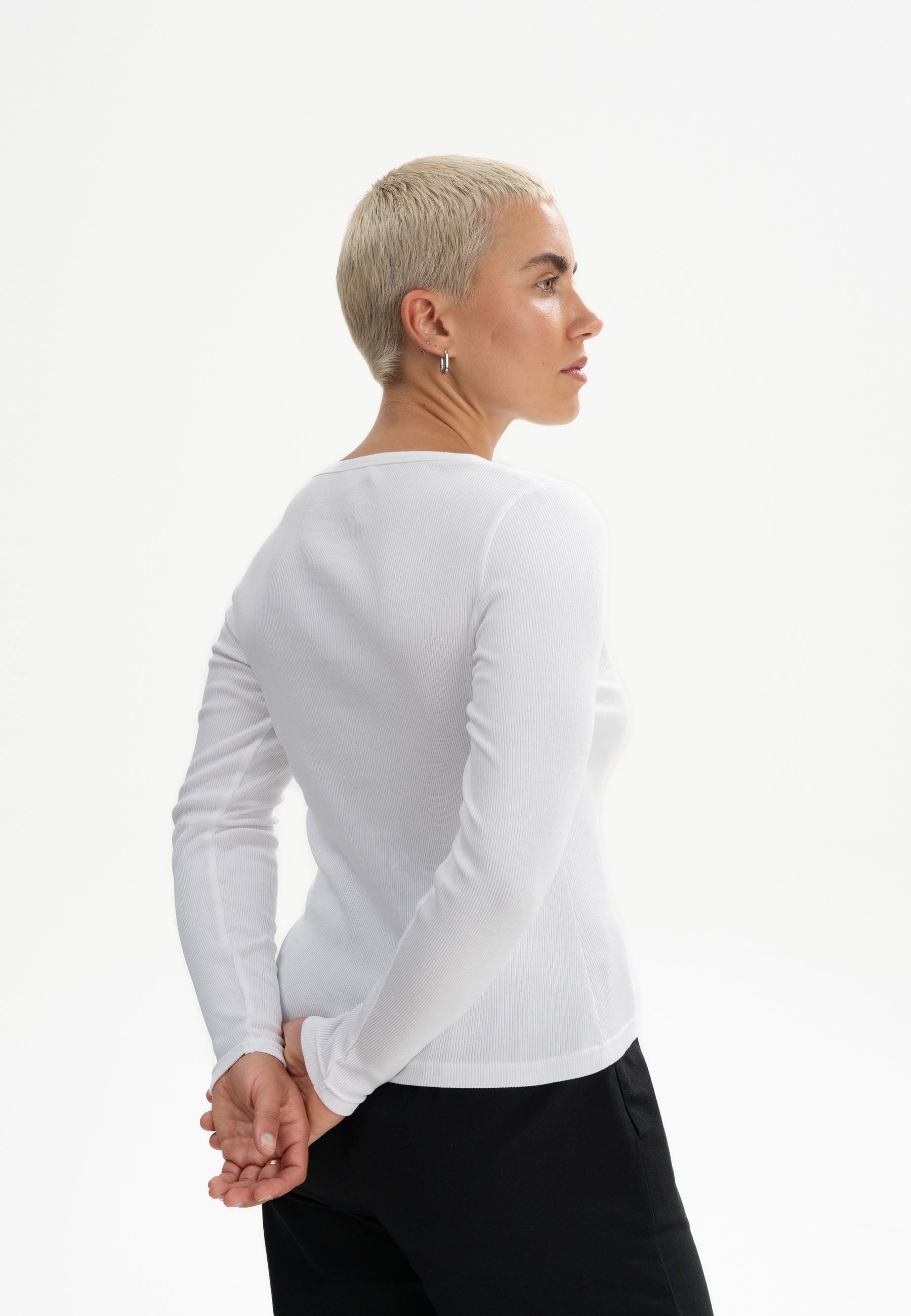 Maglia costina in Cotone Biologico a maniche lunghe