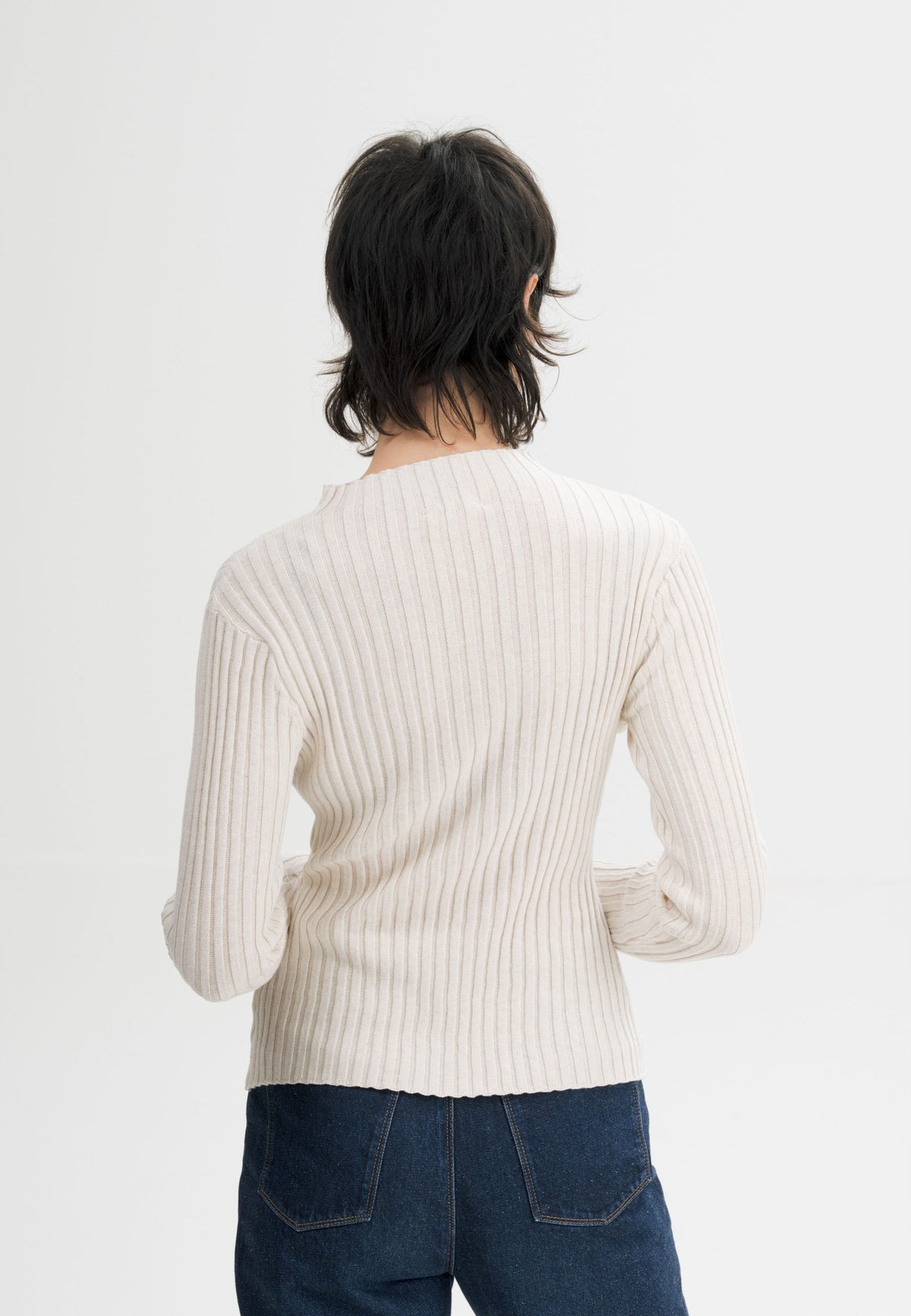 Long-sleeved sheath dress in 100% organic cotton