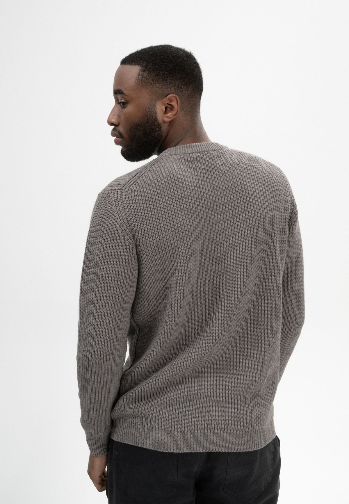 Maglione uomo girocollo in 100% Cotone Biologico a Coste