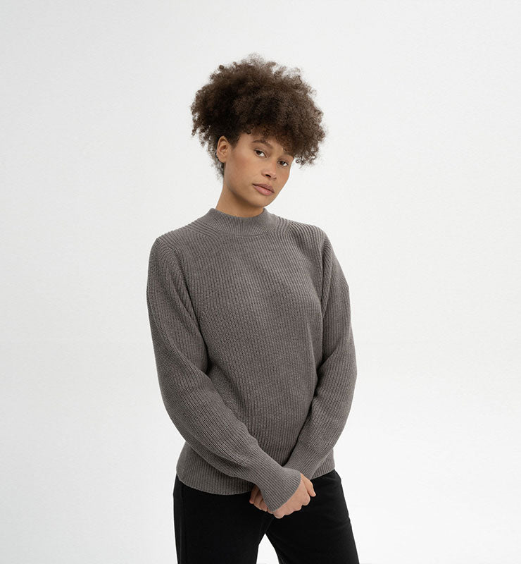 Maglione lupetto a costine in 100% Cotone Organico - CASAGIN