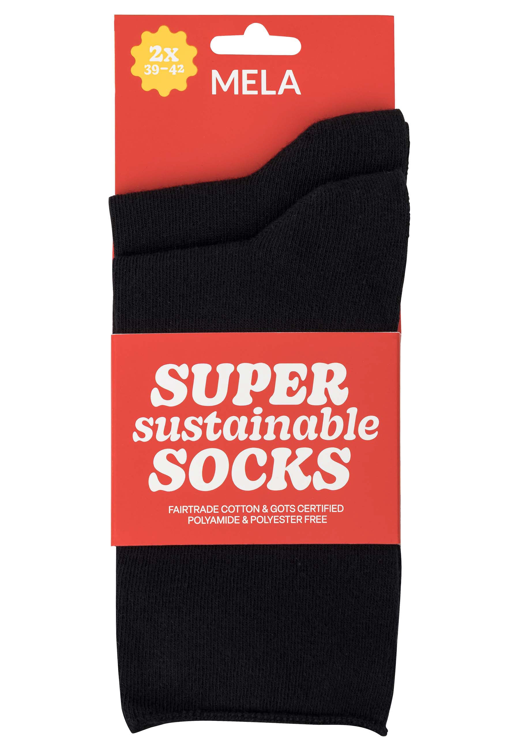 2 Pack Calzini con Bordo Arrotolato in Cotone Biologico Fairtrade