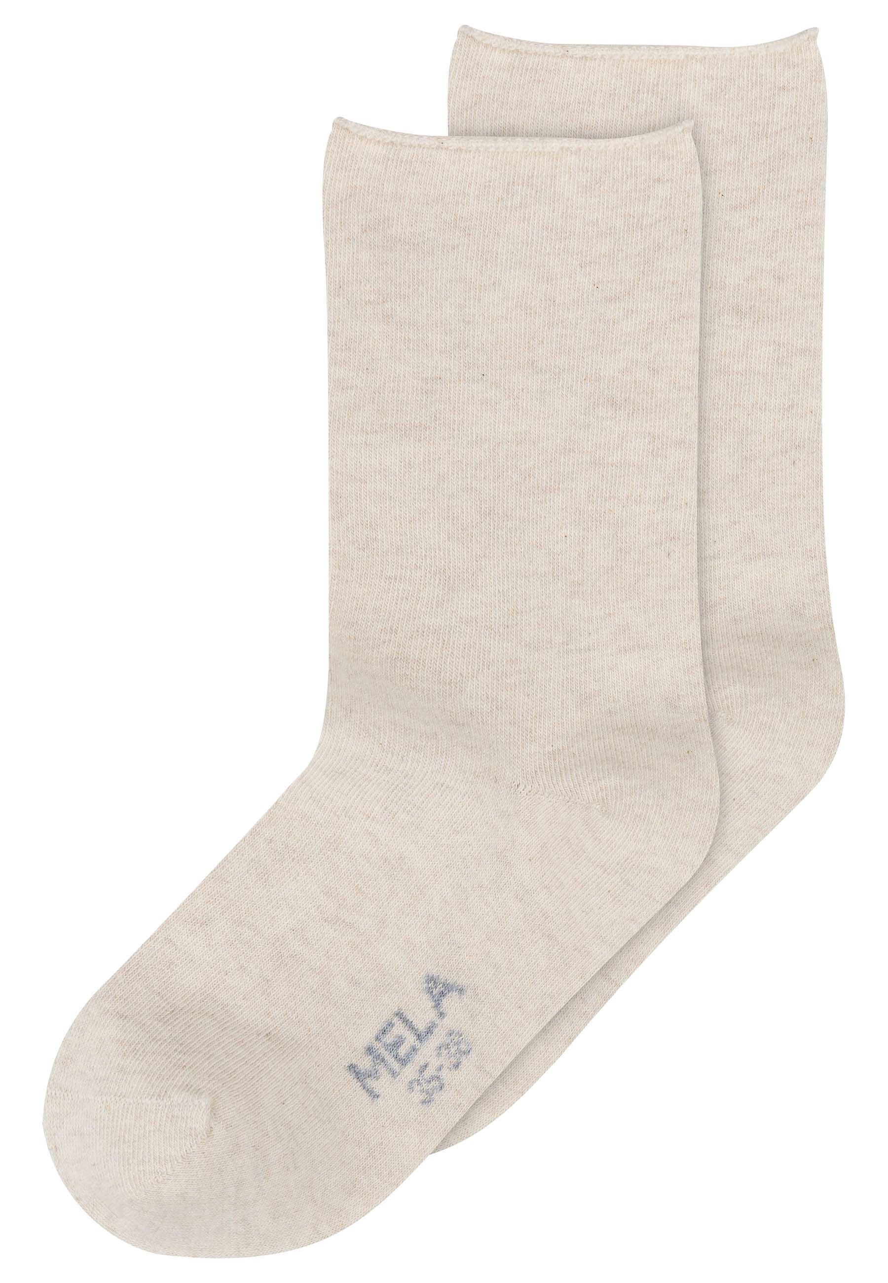 2 Pack Calzini con Bordo Arrotolato in Cotone Biologico Fairtrade