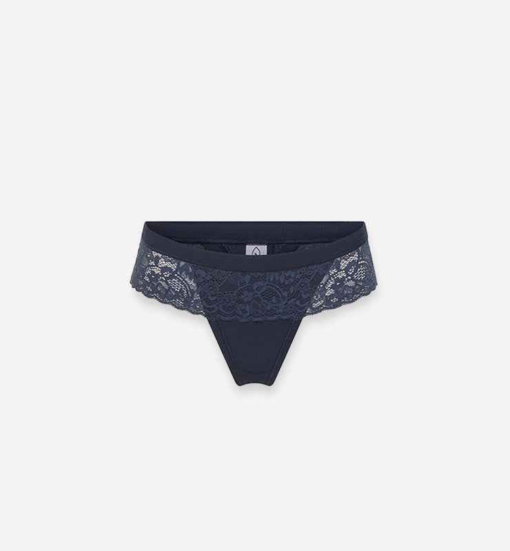 Perizoma in tessuto naturale e pizzo biodegradabile