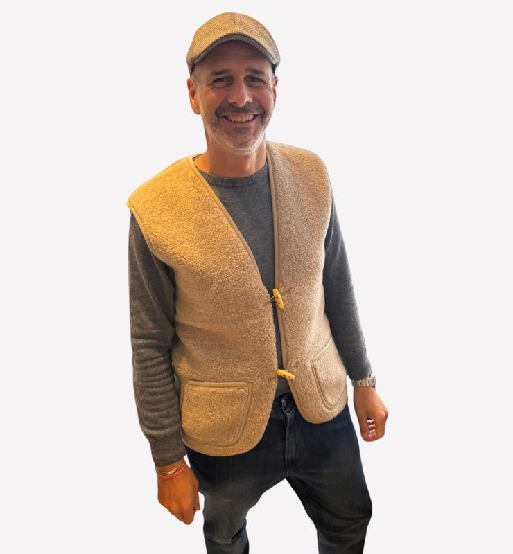 Gilet pile unisex in lana naturale – Il Pile naturale caldo e leggero