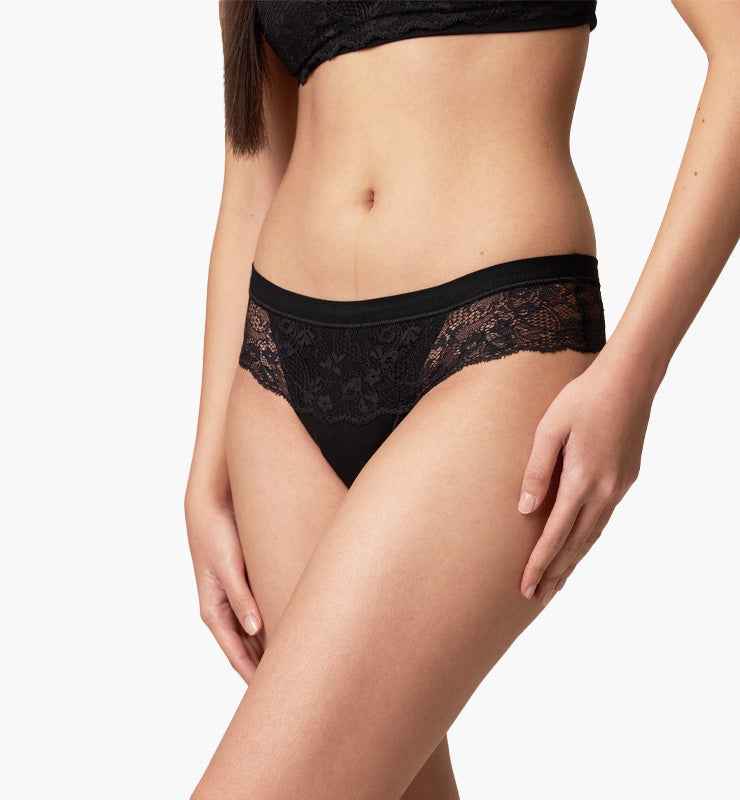 Perizoma in tessuto naturale e pizzo biodegradabile